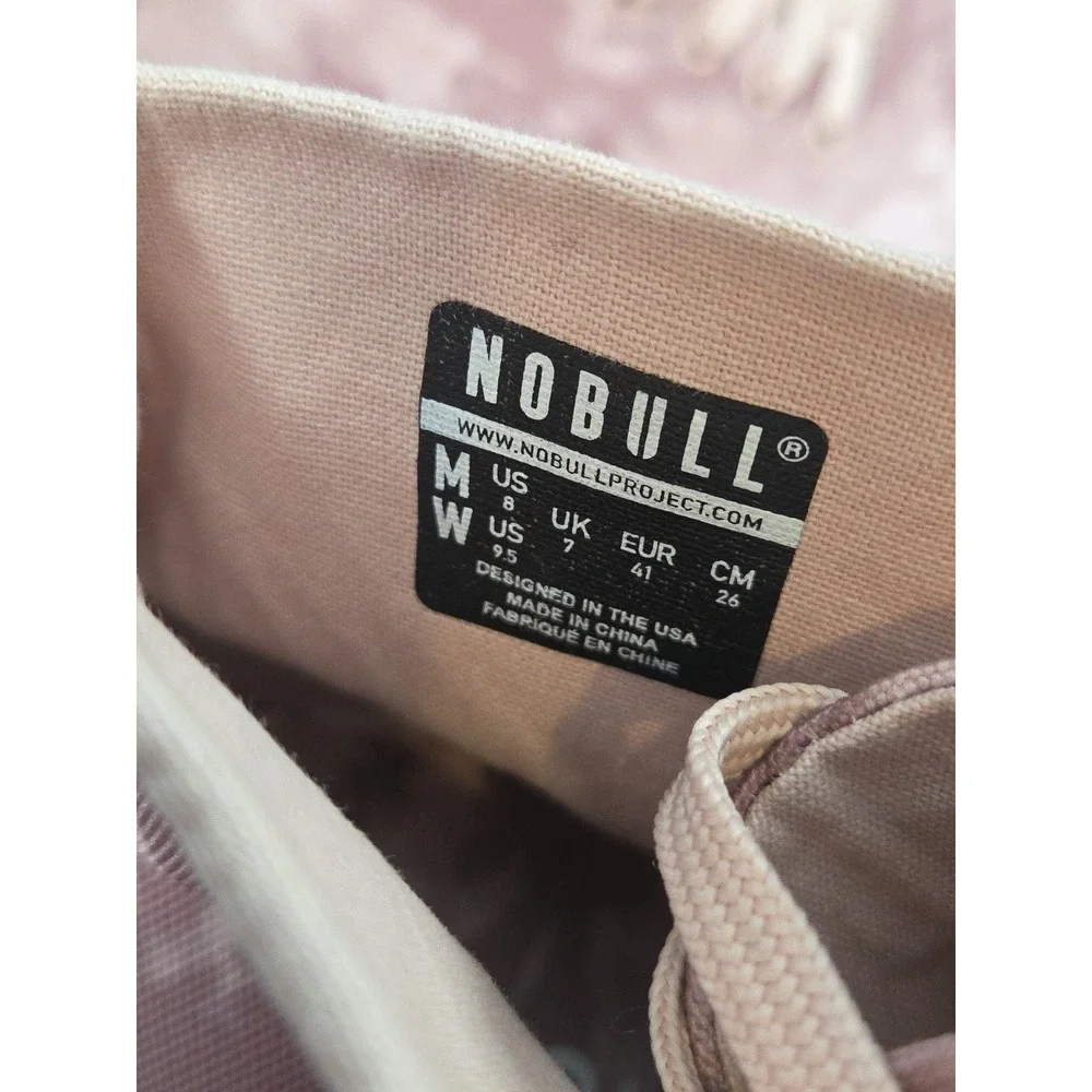 NO BULL Tie Dye Sneakers Womens 9.5‎ Dusty Rose High Top Canvas Trainers